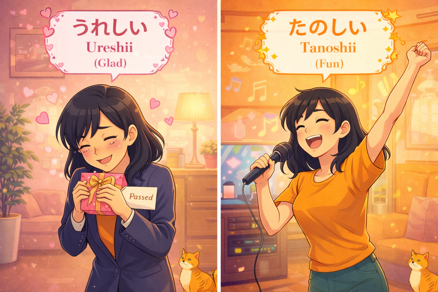 The Difference Betweenうれしい (ureshii) vs たのしい (tanoshii)