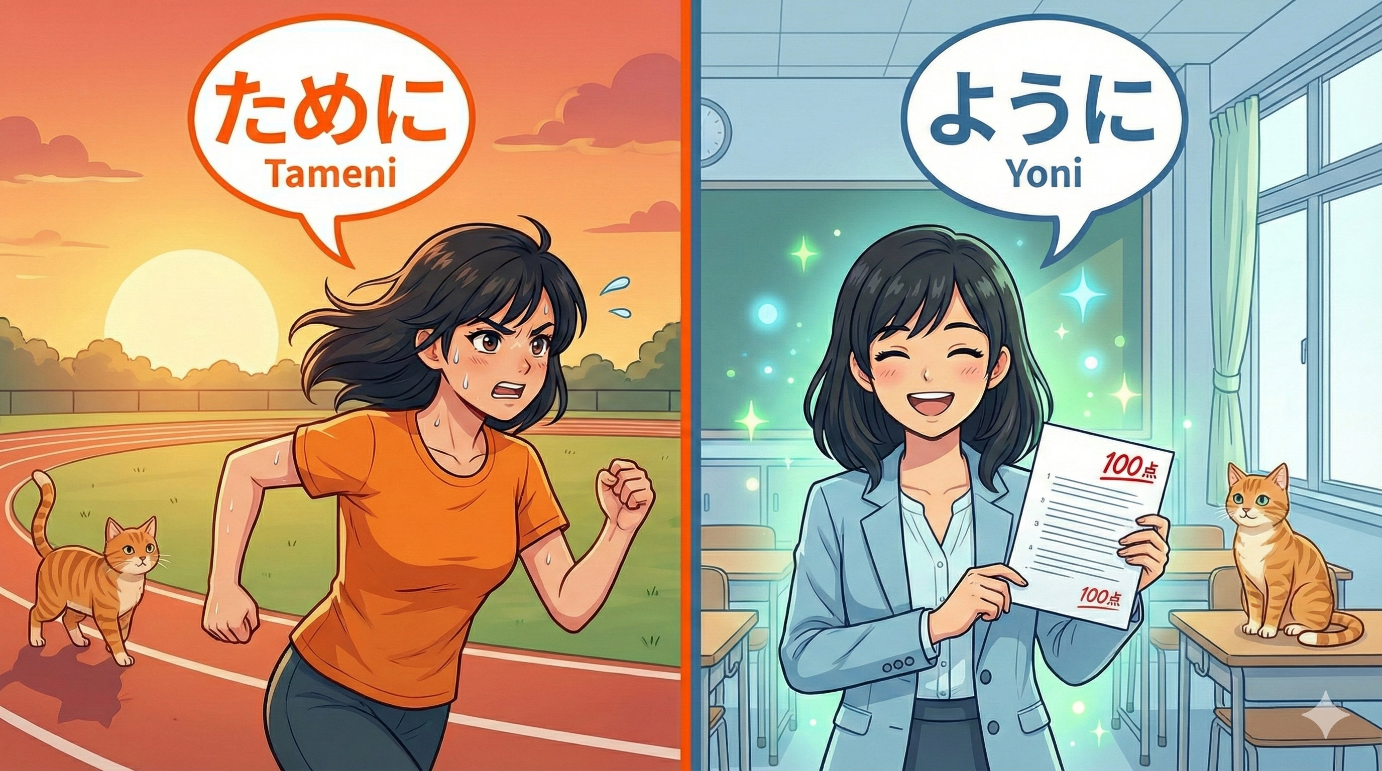 Joy training hard [tameni] vs. Joy achieving a result [Yoni]