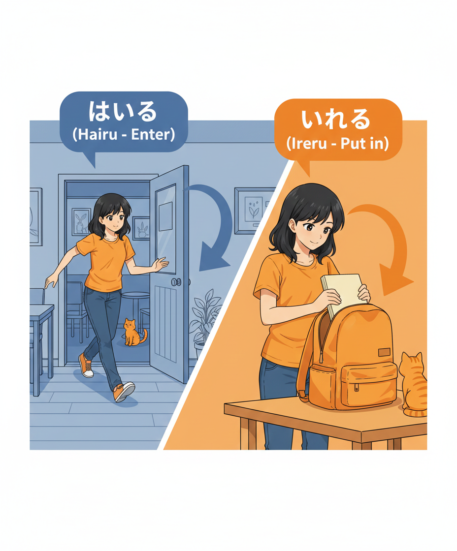 The Difference Between 入る (hairu) vs 入れる (ireru)