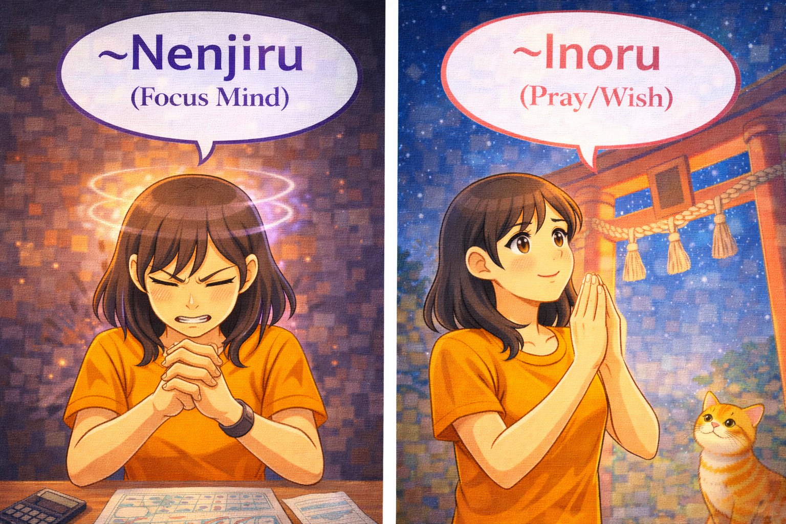「念じる」 と 「祈る」の違い [日本語学習]
