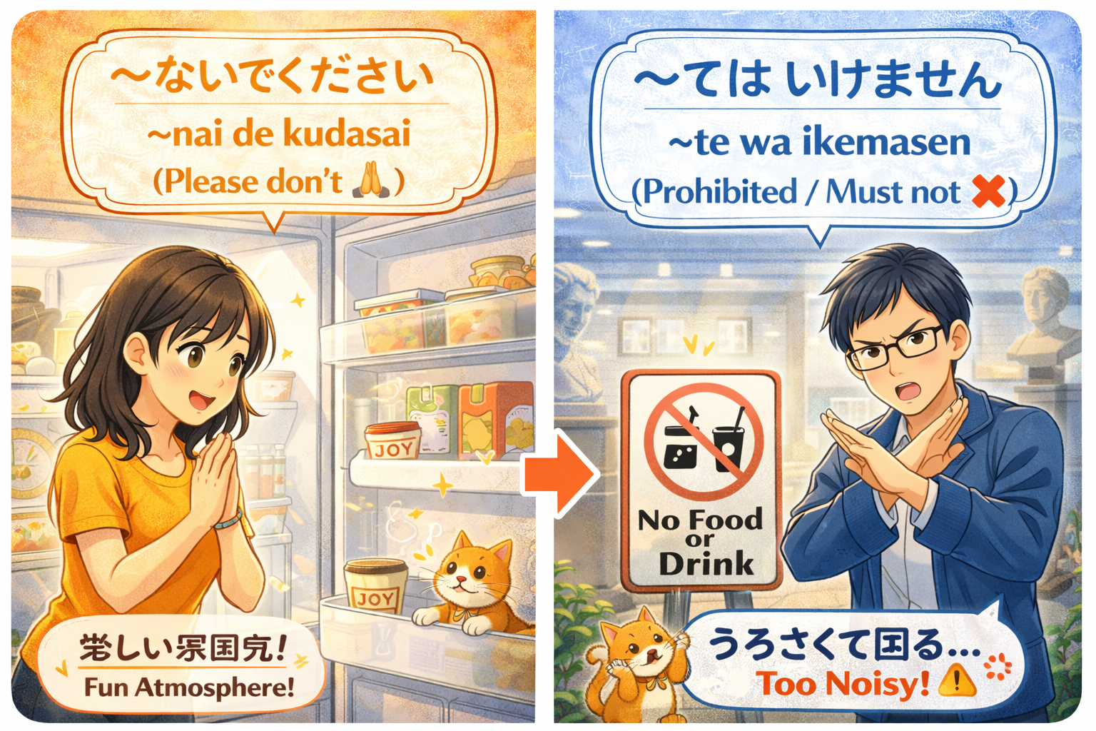 「食べてはいけません」 と 「食べないでください」 の違い [日本語学習]