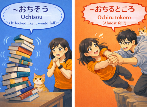 落ちそうだった (ochisou datta) and 落ちるところだった (ochiru tokoro datta)