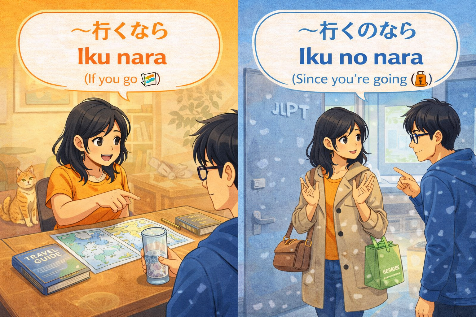 Understanding the Subtle Differences Between 'Iku nara' and 'Iku no nara'