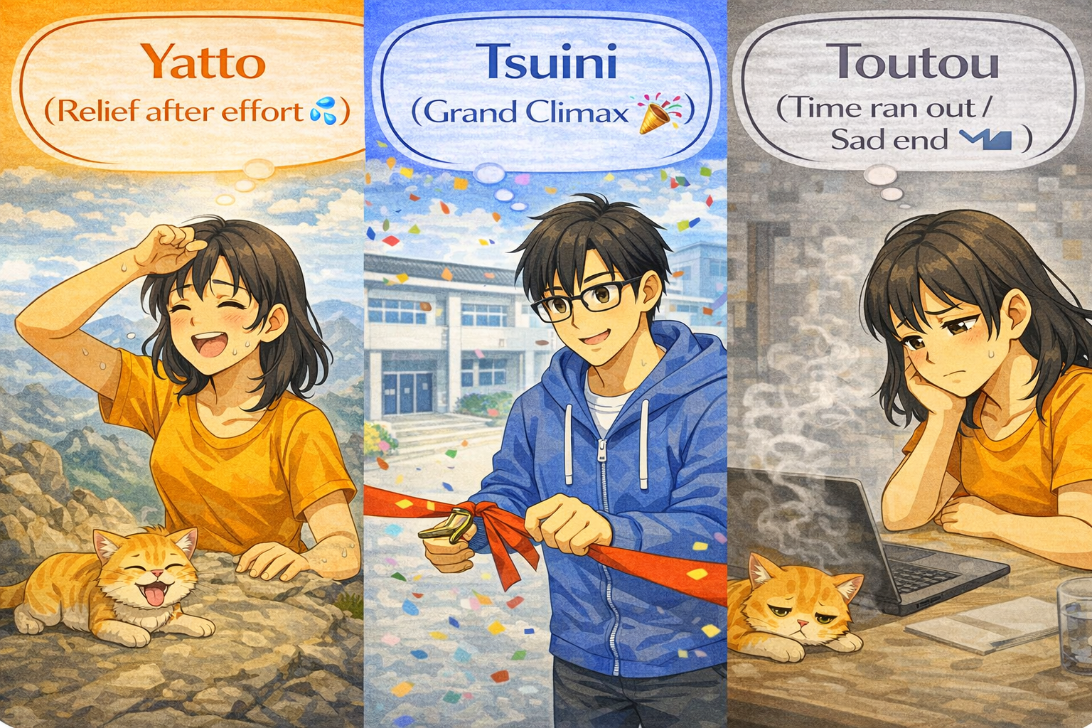 「やっと」「ついに」「とうとう」