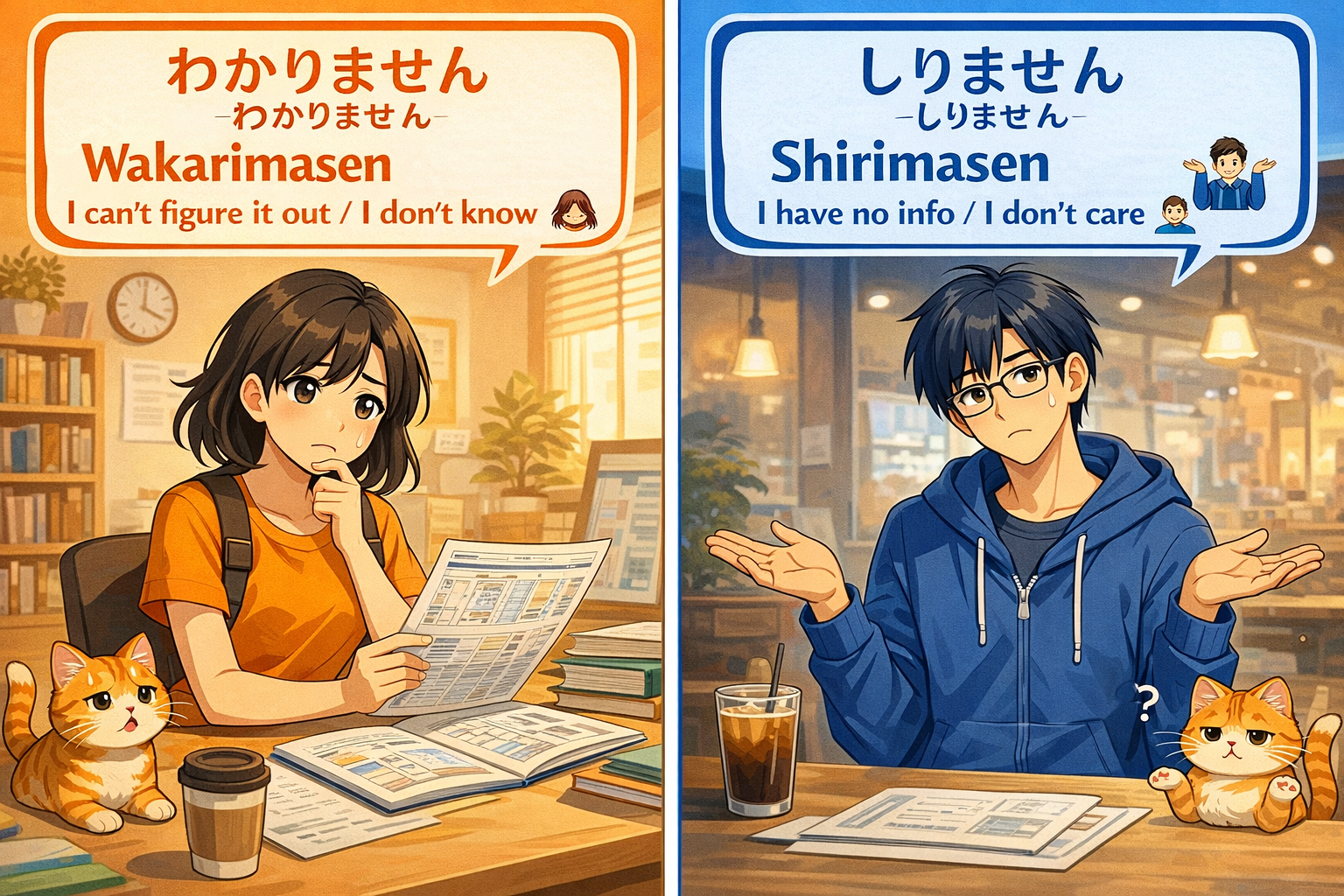 わかりません vs. 知りません