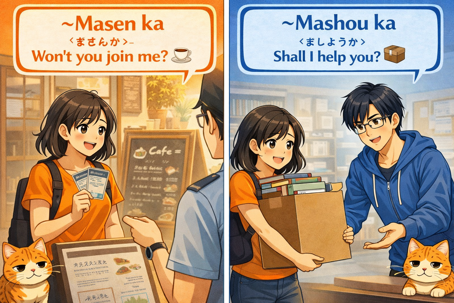 ～ませんか [~masen ka] vs. ～ましょうか [mashou ka] What's the Difference