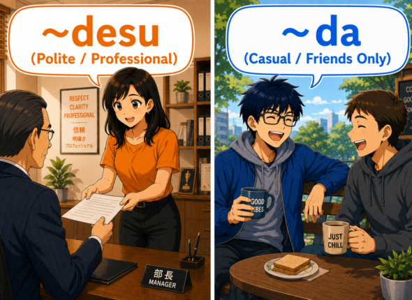 「〜です」と「〜だ」のフォーマル度の違い