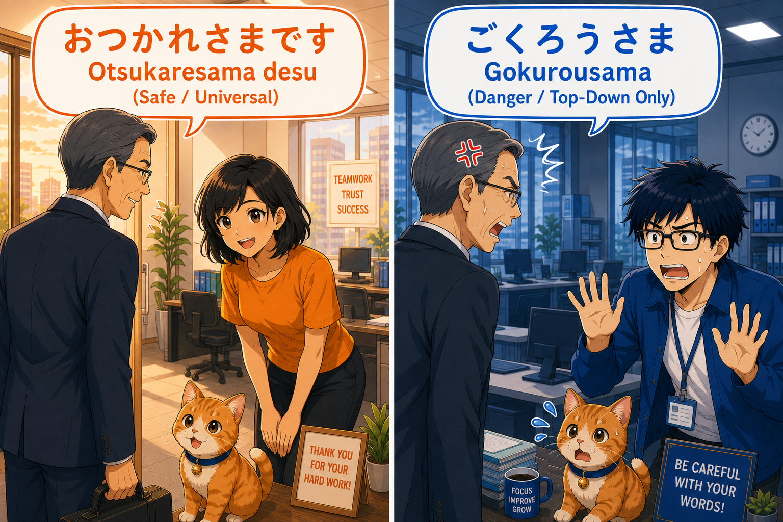 「お疲れさま」と「ご苦労さま」の立場の違い