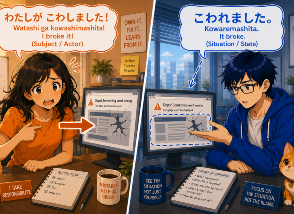 主語中心の英語と状況中心の日本語の違い