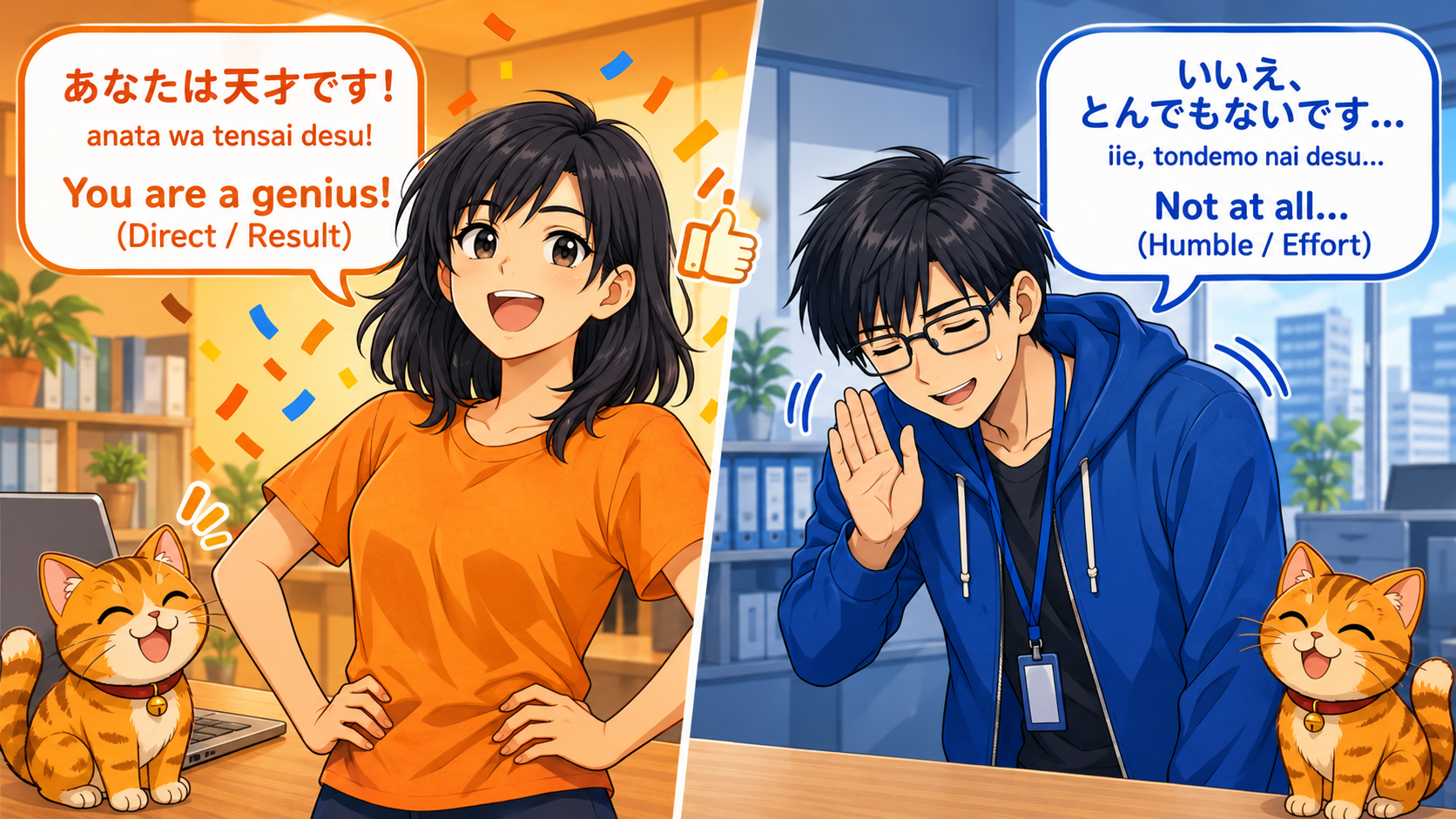 直接褒める英語と控えめに褒める日本語の違い